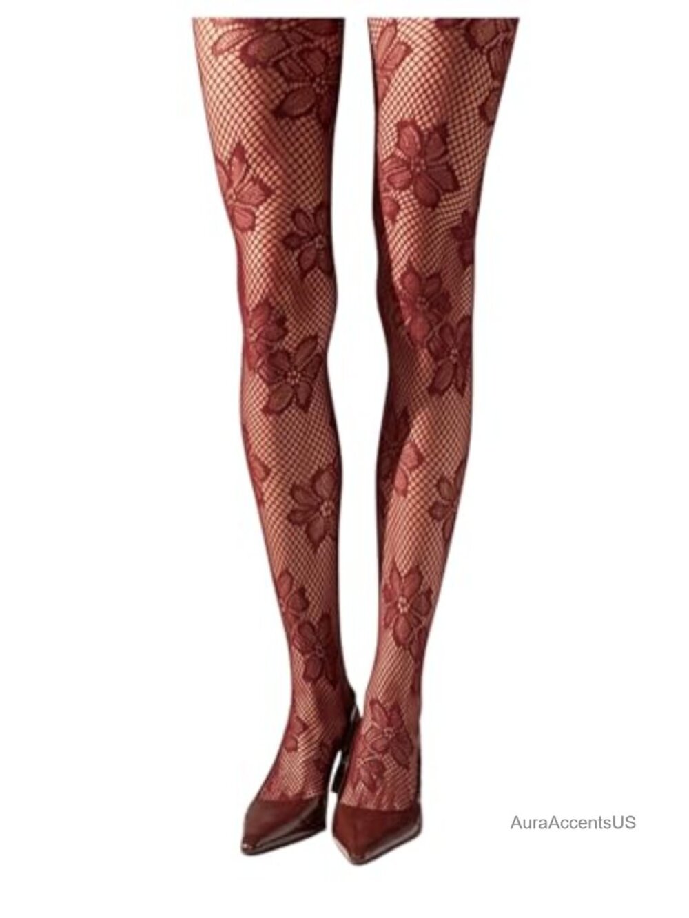 Women Floral Lace Fishnet Tights High Waist Sheer Pantyhose Stockings